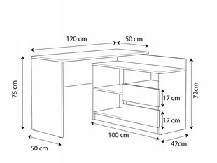 Arvutilaud Martigo Plus Delta, 120 x 50 x 75 cm, valge hind ja info | Arvutilauad, kirjutuslauad | kaup24.ee