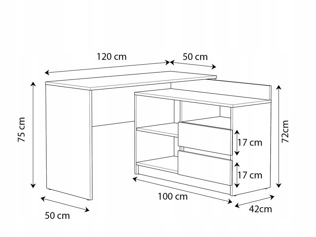 Arvutilaud Martigo Plus Delta, 120 x 50 x 75 cm, valge hind ja info | Arvutilauad, kirjutuslauad | kaup24.ee