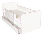 Детская кровать с матрасом, ящиком для постельного белья и съемным барьером Ami R, 140x70 см