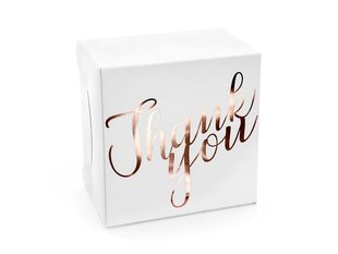 Dekoratiivne karp maiustele Thank you Rose Gold 14x8,5x14 cm (1 pakk/ 10 tk) hind ja info | Ühekordsed nõud | kaup24.ee
