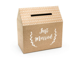 Pulmasoovide karp Just Married Kraft 30x30,5x16,5 cm (1 karp/60 tk) hind ja info | Peokaunistused | kaup24.ee