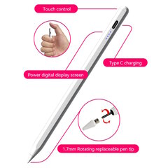 iLike SL1 Active NIB Stylus Pliiats suure tundlikkusega 1.7 mm peen universaalne Android / iOS USB-C valge hind ja info | Nutiseadmed ja aksessuaarid | kaup24.ee