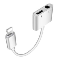 iLike AX7 Topelt Lightning Audio Adapter iPhone jaoks 3,5 mm kõrvaklappide pistiku ja Lightningi laadimispistikuga Valge (OEM) hind ja info | Kaablid ja juhtmed | kaup24.ee