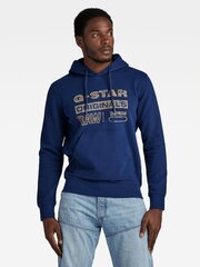 Pusa kapuutsiga G-STAR Distressed Originals Hooded Blue D24414 D562 1305 560023366 hind ja info | Meeste kampsunid | kaup24.ee