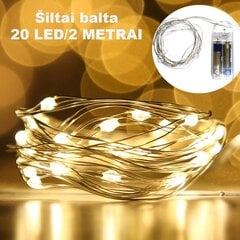 Garlianda 20led, Soe valge цена и информация | Рождественские украшения | kaup24.ee