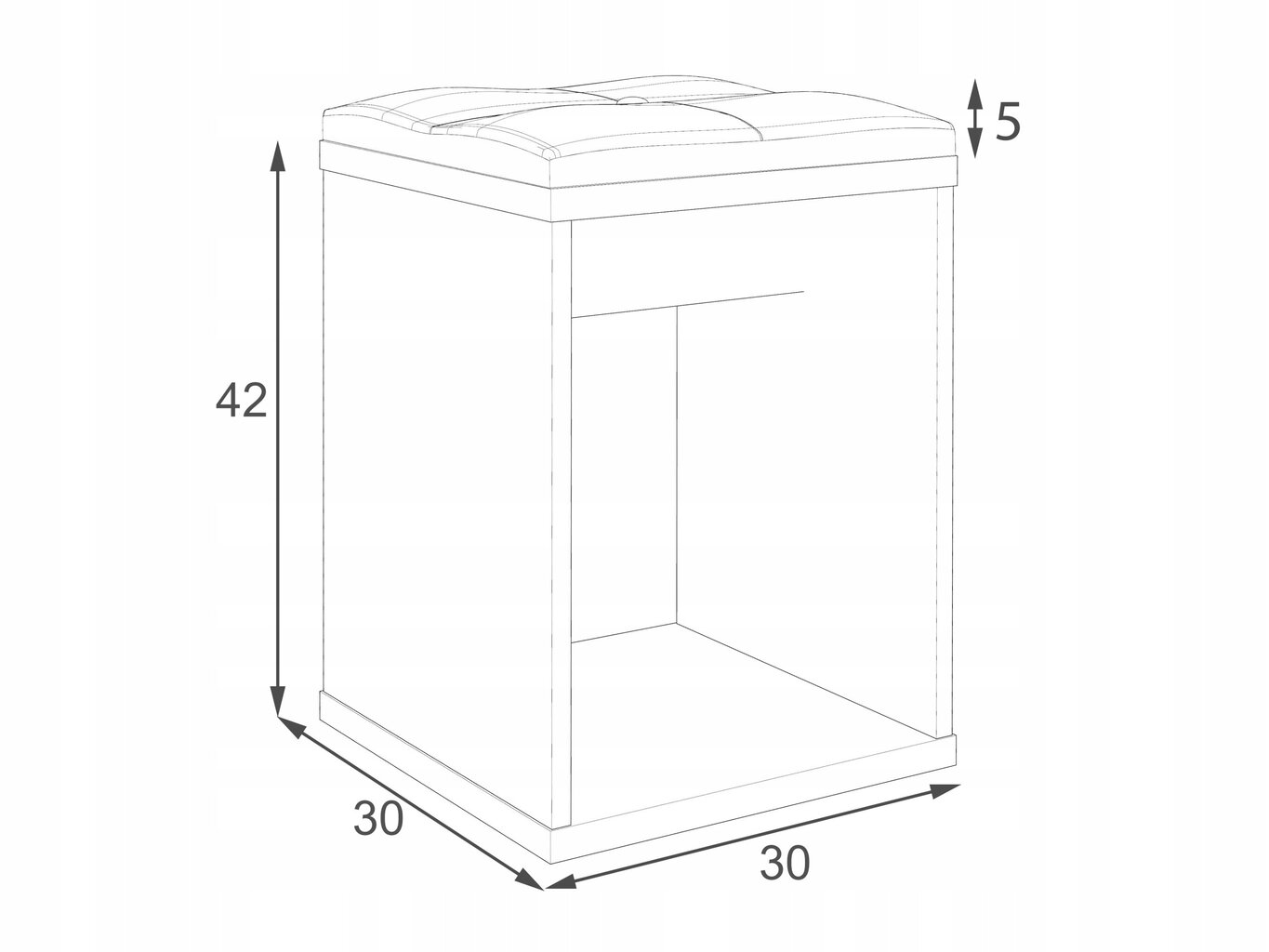 Tualettlaud tool Martigo Plus, 30 x 30 x 42, pruun/hall hind ja info | Jalatsikapid, jalatsiriiulid | kaup24.ee