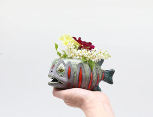 Керамическая настенная ваза в виде рыбы, 8 x 15 цена и информация | Детали интерьера | kaup24.ee