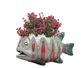 Керамическая настенная ваза в виде рыбы, 8 x 15 цена и информация | Детали интерьера | kaup24.ee