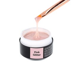 Строительный гель Solid Sincero Salon, Pink Glitter, 15 мл цена и информация | Лаки для ногтей, укрепители для ногтей | kaup24.ee