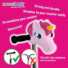 Scootaheadz Unisex Youth Unicorn Head Accessories for Handlebars цена и информация | Игрушки для девочек | kaup24.ee