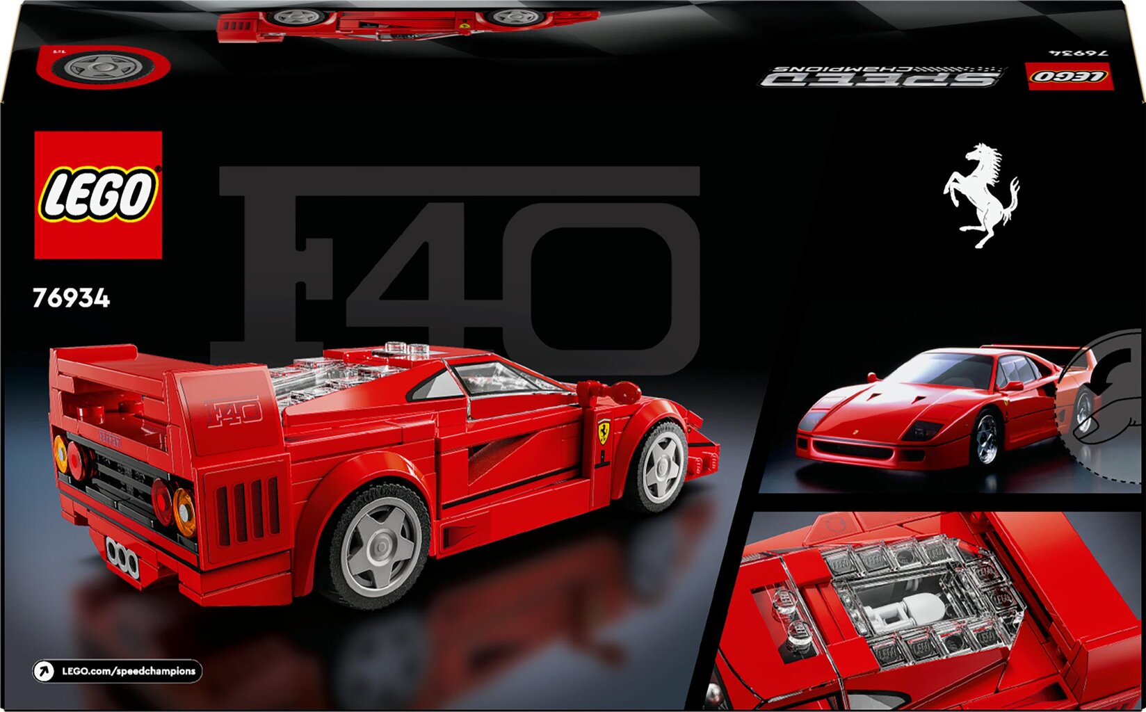 76934 Lego® Speed ​​​​Champions Ferrari F40 superauto, 318 o. hind ja info | Klotsid ja konstruktorid | kaup24.ee