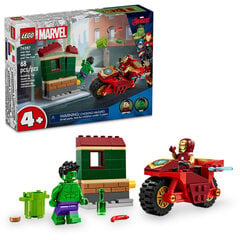 76287 Lego® Marvel Raudmees mootorratta ja Hulkiga, 68 o. hind ja info | Klotsid ja konstruktorid | kaup24.ee