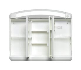Шкаф с зеркалом 68х54х18см, освещением и розеткой, MAX белый цена и информация | Шкафчики для ванной | kaup24.ee