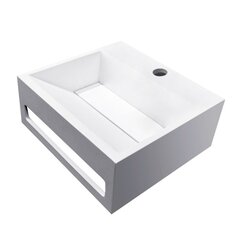 Умывальник с держателем для полотенца Julia Solid Surface 30x28x12,5 см матовый белый цена и информация | Раковины | kaup24.ee