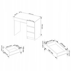 Arvutilaud Akord, 90 x 50 x 77 cm, valge hind ja info | Arvutilauad, kirjutuslauad | kaup24.ee