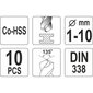 Metalipuuride komplekt Yato HSS (YT-41603) hind ja info | Käsitööriistad | kaup24.ee