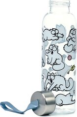 Небьющаяся бутылка для воды с металлической крышкой - Simon's Cat 2021 500 мл цена и информация | Фляги для воды | kaup24.ee