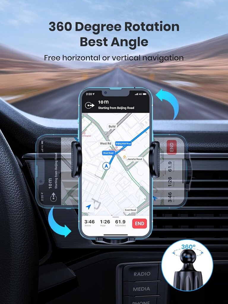 Topk Autotelefoni hoidja цена и информация | Mobiiltelefonide hoidjad | kaup24.ee
