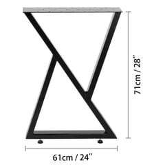 Ножки стола Vevor, 71x61 см, черные, 2 шт, 800 кг цена и информация | Ножки для мебели | kaup24.ee