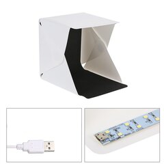 LED valgustusega fotokast, 22x22x22cm цена и информация | Аксессуары для фотоаппаратов | kaup24.ee