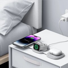 Tech-Protect wireless charger A32 3in1 Magnetic MagSafe QI15W, grey цена и информация | Чехлы для телефонов | kaup24.ee