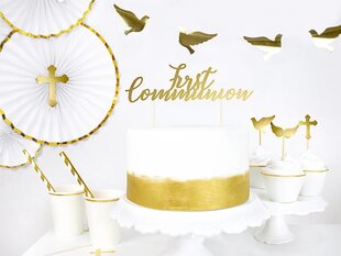Наколки-декорации First Communion Gold 21 см (1 кор/50 шт) цена и информация | Праздничная одноразовая посуда | kaup24.ee