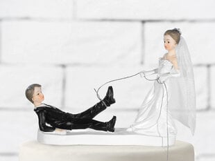 Tordikaunistus Newly-weds with a rope 13 cm цена и информация | Праздничная одноразовая посуда | kaup24.ee