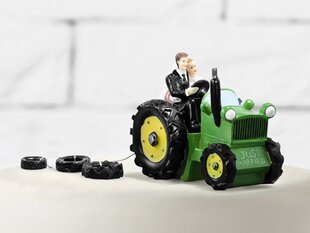 Украшение для торта Newly-weds in a tractor 11 см цена и информация | Праздничная одноразовая посуда | kaup24.ee