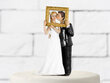 Tordikaunistus Newly-weds in a gold photo frame 14,5 cm (1 karp/36 tk) hind ja info | Ühekordsed nõud | kaup24.ee