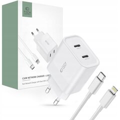 Зарядное устройство Tech-Protect C20W 2xUSB-C, белое цена и информация | Зарядные устройства для телефонов | kaup24.ee