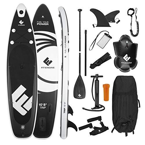 FitEngine Stand Up Paddle Board 10'8 | 325 x 76 x 15 cm | action cam mount | must valge hind ja info | Veesport | kaup24.ee