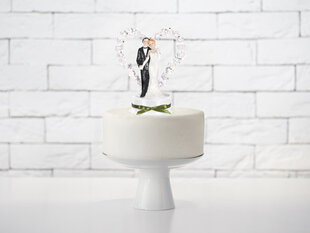 Украшение для торта Newly-weds white 16 см цена и информация | Праздничная одноразовая посуда | kaup24.ee