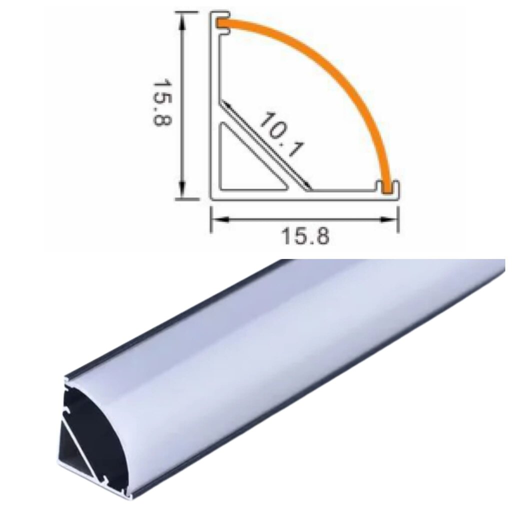 Nurgeline alumiiniumprofiil 15,8 mm цена и информация | LED ribad | kaup24.ee