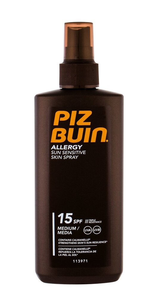 Pihustatav päikesekaitsekreem tundlikule nahale Piz Buin Allergy SPF 15 200 ml hind ja info | Päikesekreemid | kaup24.ee