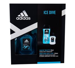 Adidas Ice Dive EDT подарочный комплект для мужчин 50 мл цена и информация | Мужские духи | kaup24.ee