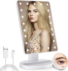 Косметическое зеркало со светодиодной подсветкой Modux 2-в-1 цена и информация | Косметички, косметические зеркала | kaup24.ee