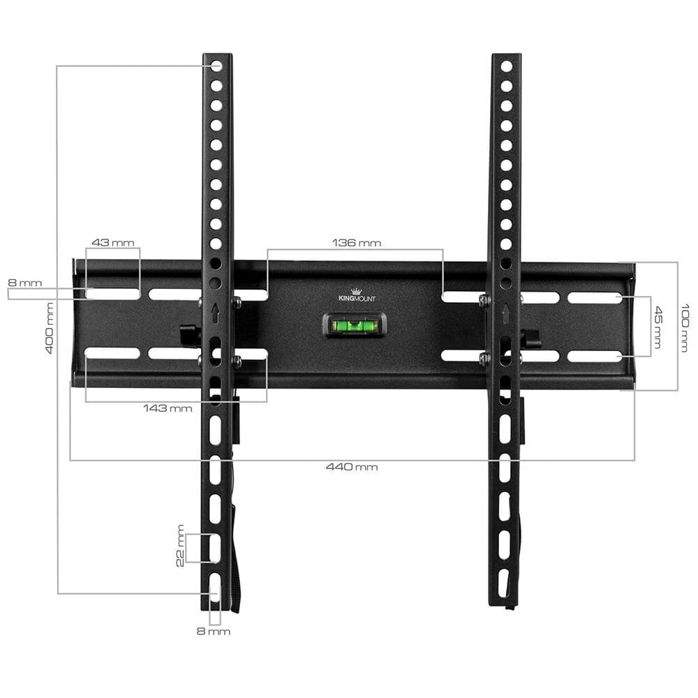 Kallutatav seinakinnitus 23"-65" LCD telerile KG-1004 King Mount hind ja info | Teleri seinakinnitused ja hoidjad | kaup24.ee