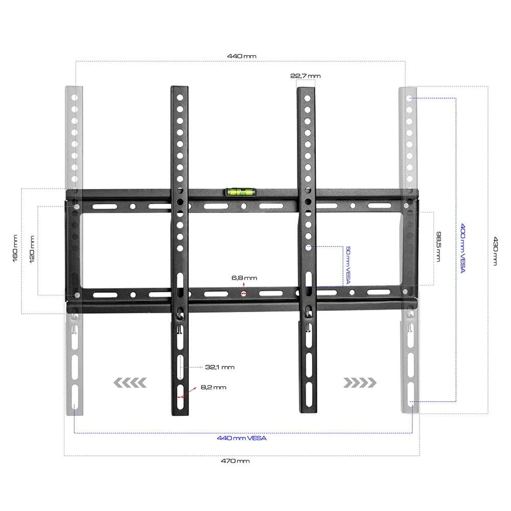 KG-1024 23-60-tolline LCD-konsool KING MOUNT цена и информация | Teleri seinakinnitused ja hoidjad | kaup24.ee