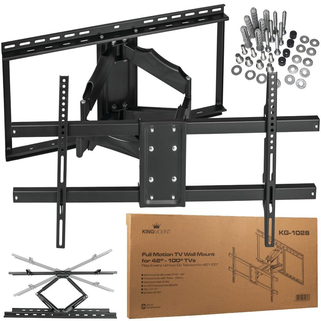 LCD teleri klamber KG-1028 42-100 tolline 800x400 KING MOUNT цена и информация | Teleri seinakinnitused ja hoidjad | kaup24.ee