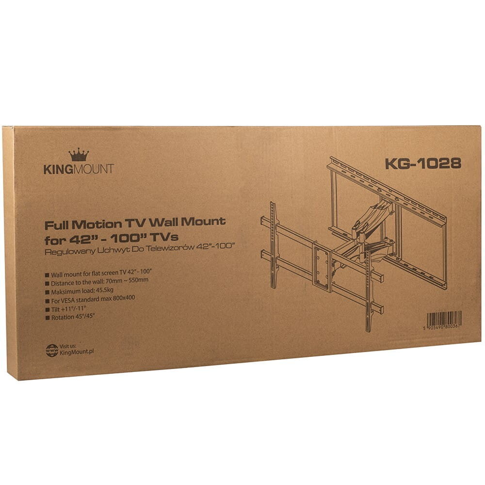 LCD teleri klamber KG-1028 42-100 tolline 800x400 KING MOUNT цена и информация | Teleri seinakinnitused ja hoidjad | kaup24.ee