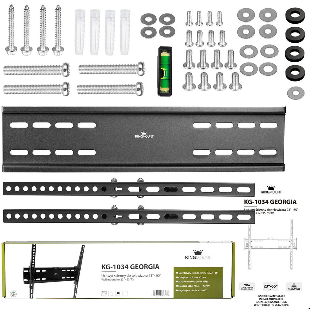 Telerihoidik 23" - 65" 400x400 KG-1034 Georgia King Mount цена и информация | Teleri seinakinnitused ja hoidjad | kaup24.ee