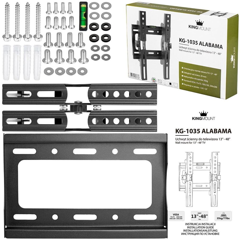 Telerihoidik 13-48" 200x200 KG-1035 Alabama KING MOUNT цена и информация | Teleri seinakinnitused ja hoidjad | kaup24.ee