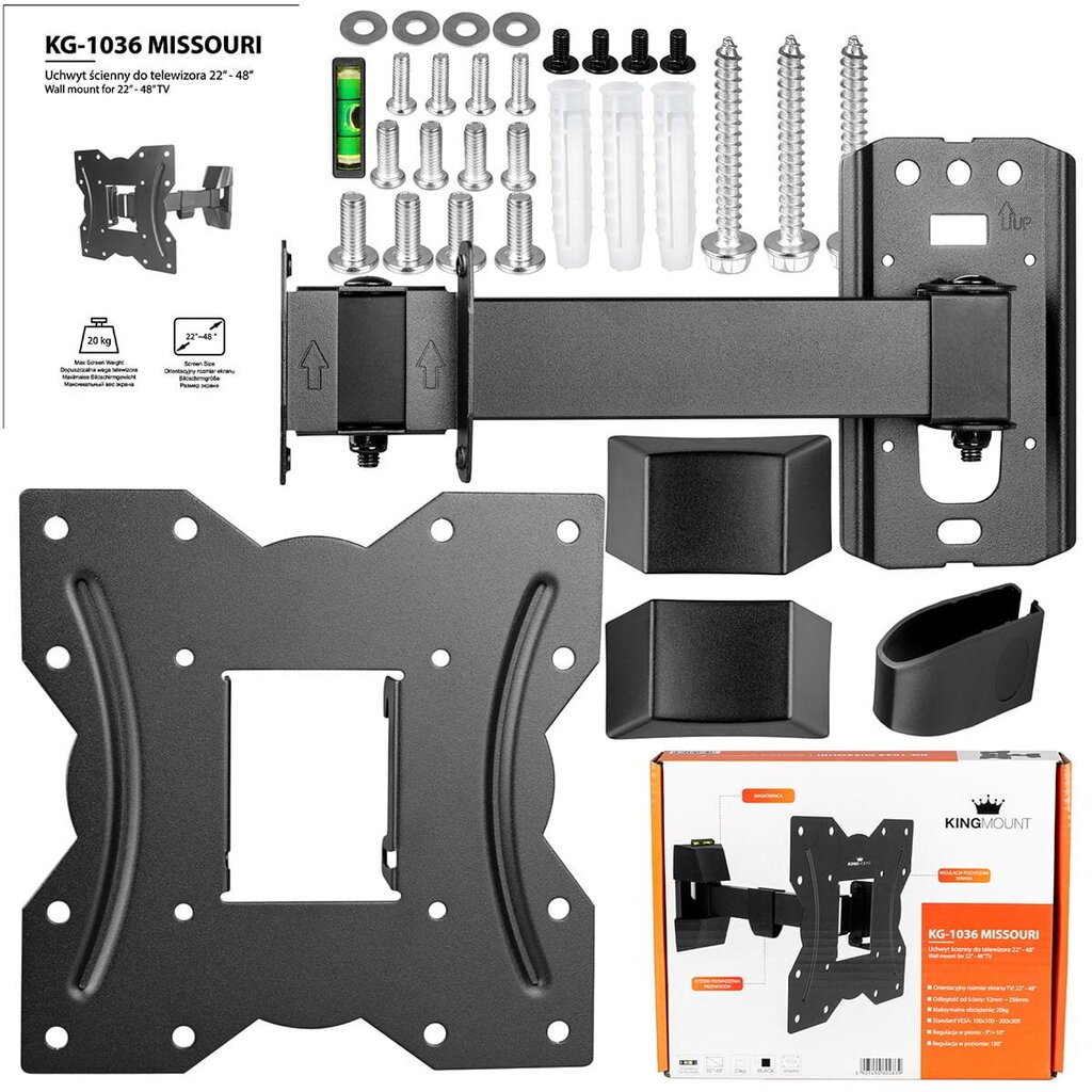 Telerihoidik 15-48" 200x200 KG-1036 Missouri KING MOUNT цена и информация | Teleri seinakinnitused ja hoidjad | kaup24.ee
