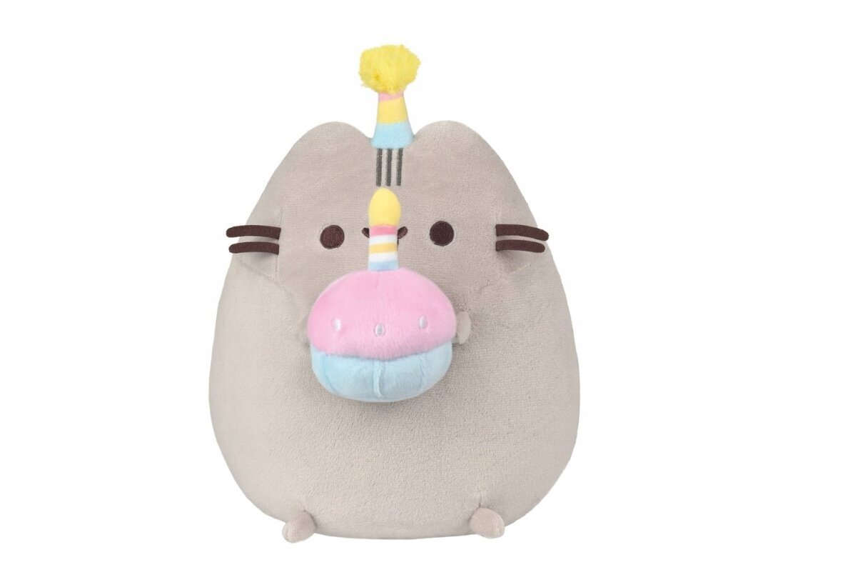 PUSHEEN koos koogiga mütsis 27cm SÜNNIPÄEVAPIDU цена и информация | Pehmed mänguasjad | kaup24.ee