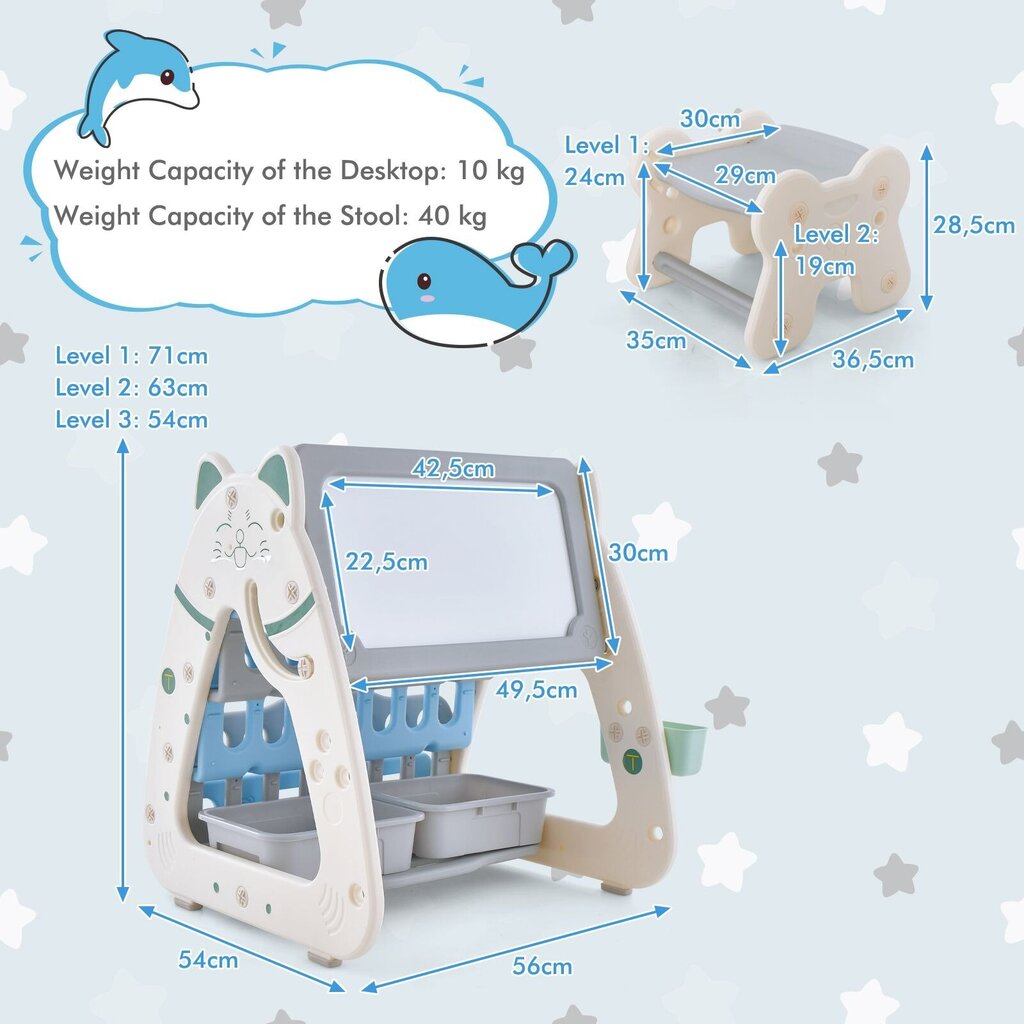 Laste joonistuslaud Costway цена и информация | Arendavad mänguasjad | kaup24.ee