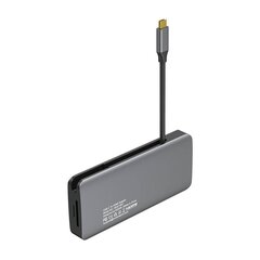 MOKiN 10 in 1 Adapter Hub USB-C to 3x USB 3.0 + USB-C charging + HDMI + 3.5mm audio + VGA + 2x RJ45 + Micro SD Reader (silver) цена и информация | Адаптеры и USB-hub | kaup24.ee