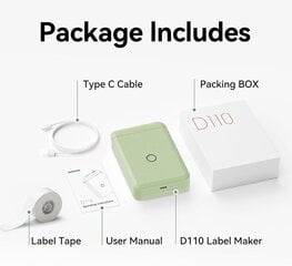 Niimbot D110 wireless label printer (green) цена и информация | Аксессуары для принтера | kaup24.ee