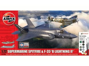 Konstruktor Airfix - Supermarine Spitfire & F-35B Lightning II Then and Now mudeli komplekt, 1/72, A50190 hind ja info | Klotsid ja konstruktorid | kaup24.ee