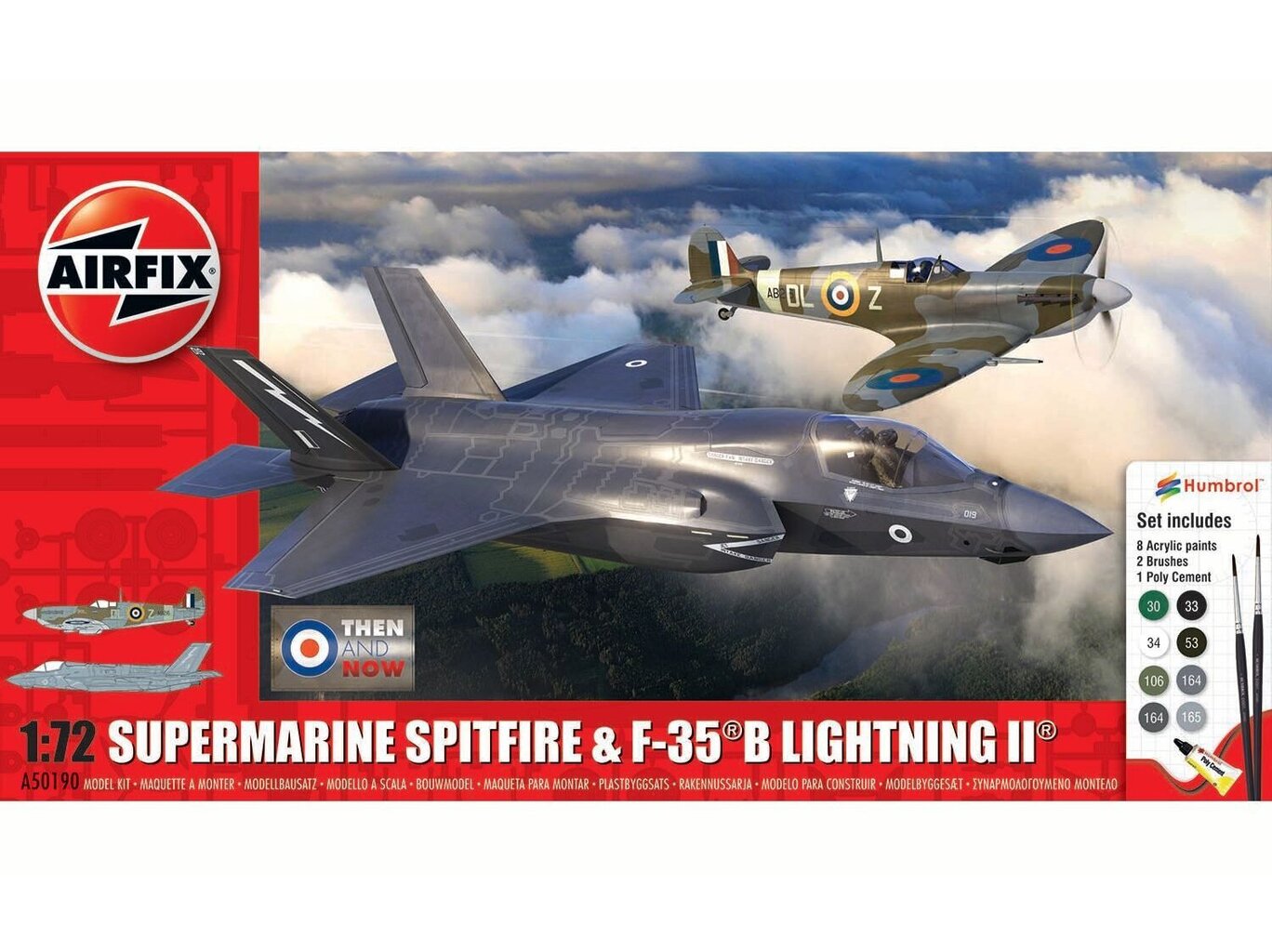 Airfix - Supermarine Spitfire & F-35B Lightning II Then and Now mudeli komplekt, 1/72, A50190 hind ja info | Klotsid ja konstruktorid | kaup24.ee