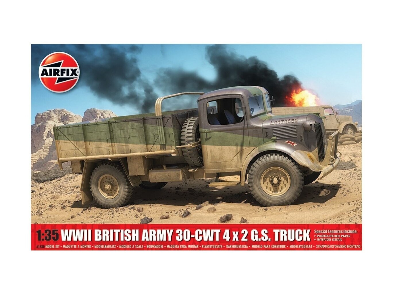 Airfix - WWII British Army 30-Cwt 4x2 GS Truck (Austin K30), 1/35, A1380 цена и информация | Klotsid ja konstruktorid | kaup24.ee